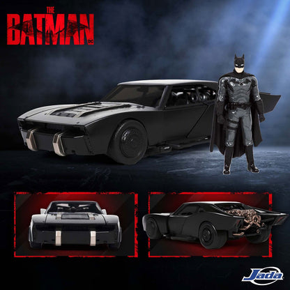 The Batman Batmobile 1:24 Scale Die-Cast Metal Vehicle with Figure