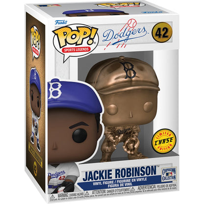 Jackie Robinson Funko Pop! #42 vinyl figure showing the limited chase edition in its packaging box.