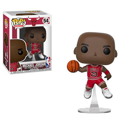 Funko Pop! vinyl figure of a basketball player in a red jersey with a box on a white background