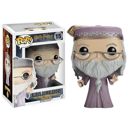 Dumbledore with Wand Funko Pop! figure and display package.